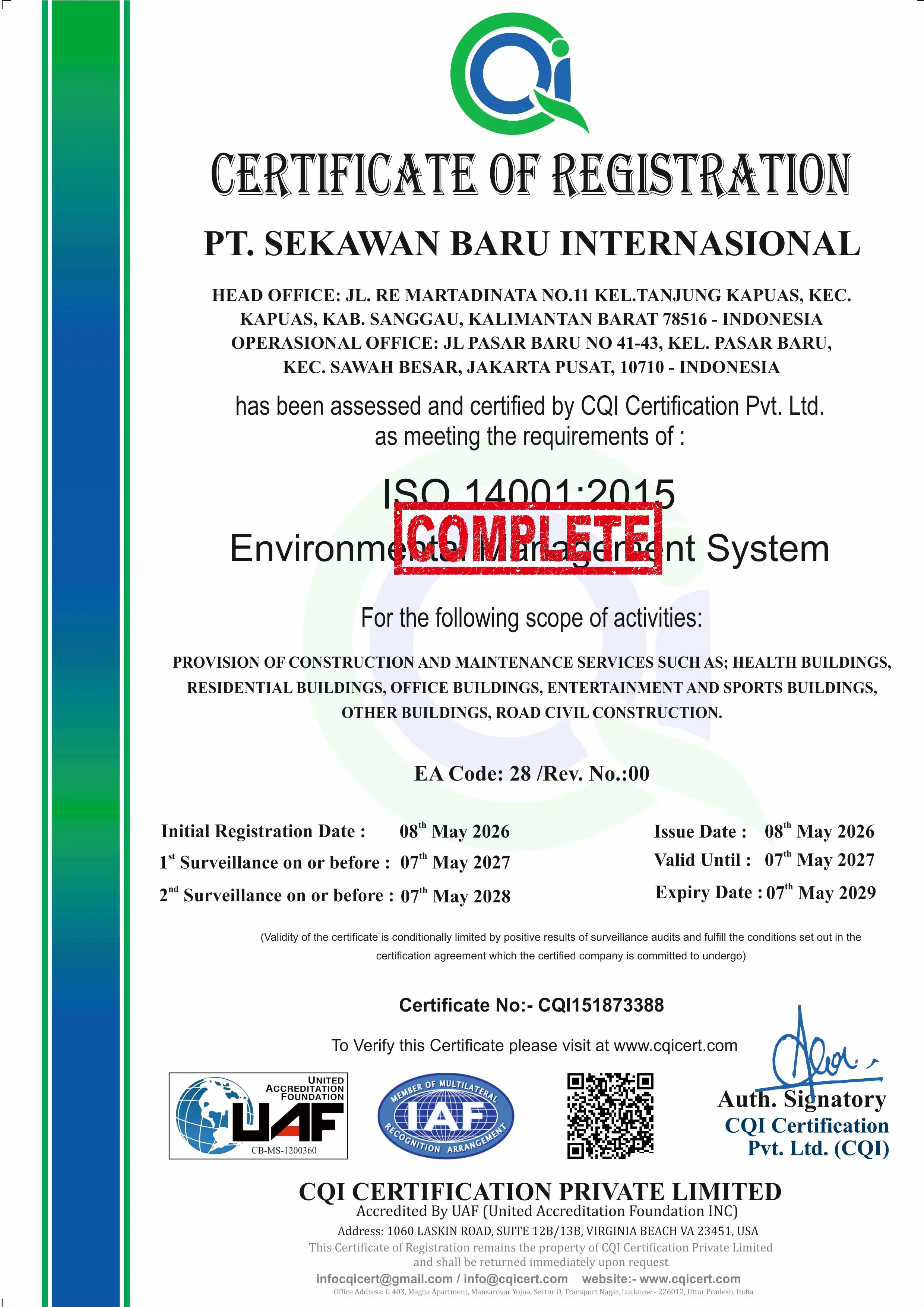 PT. SEKAWAN BARU INTERNASIONAL - EMS